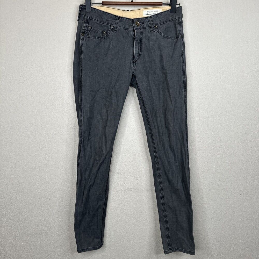 Rag Bone Black Skinny Jeans Women Low Rise 27 Handmade‎ USA